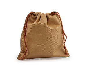 Premium Beige Non-Woven Drawstring Gift & Product Packaging Bag (16x17 cm)