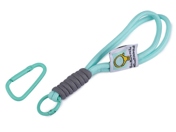 Universal Mobile Phone Wrist Strap and Keychain Pendant with Dual Metal Carabiners