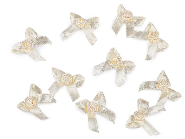 Elegant Satin Ribbon Bows with Center Rose Embellishments for Apparel, Weddings, and Crafts