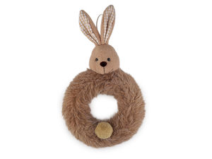 Decorative Easter Bunny Wreath with Premium Faux Fur - Spring Holiday Hanging Decoration