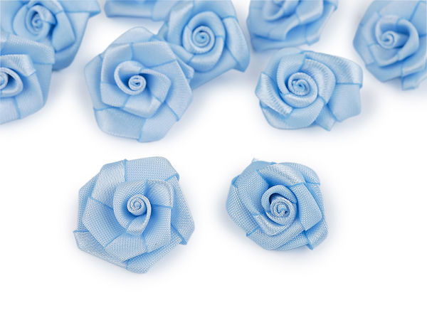 Premium Mini Satin Rose Flower Appliques - 20mm Decorative Ribbon Roses for Sewing, Scrapbooking, and DIY Crafts