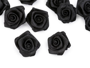 Premium Mini Satin Rose Flower Appliques - 20mm Decorative Ribbon Roses for Sewing, Scrapbooking, and DIY Crafts