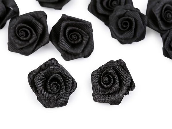 Premium Mini Satin Rose Flower Appliques - 20mm Decorative Ribbon Roses for Sewing, Scrapbooking, and DIY Crafts