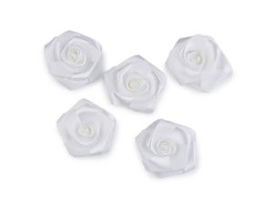 Premium 35mm Satin Rose Appliques - Elegant Sew-On Fabric Flower Embellishments for Clothing, Hats, Handbags, and DIY Crafts