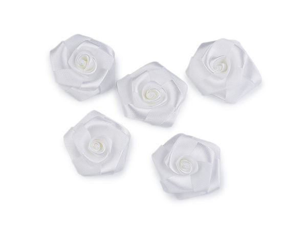 Premium 35mm Satin Rose Appliques - Elegant Sew-On Fabric Flower Embellishments for Clothing, Hats, Handbags, and DIY Crafts