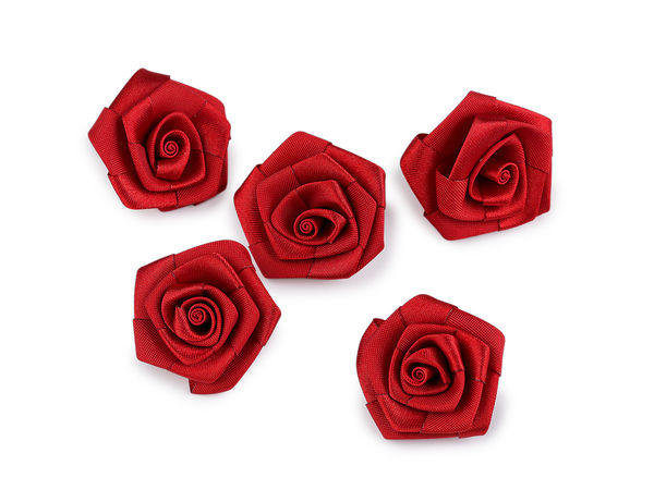 Premium 35mm Satin Rose Appliques - Elegant Sew-On Fabric Flower Embellishments for Clothing, Hats, Handbags, and DIY Crafts