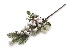 Artificial Conifer Christmas Branch with Berries - Flexible Faux Greenery Twig for Holiday Decorating & Crafts