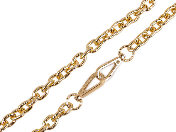 Premium Gold Chain Strap with Carabiner Clasps for Handbags and Mobile Phones - 120cm