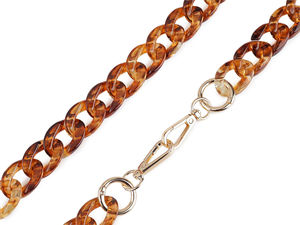 Succinite Gold Acrylic Chain Strap for Mobile Phones and Small Handbags - 120cm with Carabiners