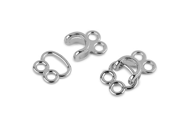 Decorative Metal Hook and Eye Fasteners (18x27 mm) - Premium Haberdashery Hardware for Vests, Jackets, and Sweaters