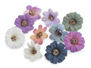 Premium Artificial Flower Blooms - 4.5 cm Mixed Color Decorative Blossoms for Crafts, Wreaths & Headpieces