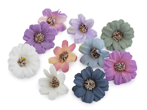 Premium Artificial Flower Blooms - 4.5 cm Mixed Color Decorative Blossoms for Crafts, Wreaths & Headpieces
