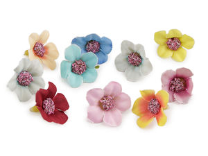 Mini Artificial Flower Blooms (2.5cm) – Assorted Multi-Color Decorative Craft Flowers for Wreaths, Headbands & DIY Projects