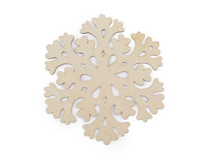 Decorative Ivory Wooden Snowflake Hanging Ornament – Festive Christmas Decor, Ø15 cm