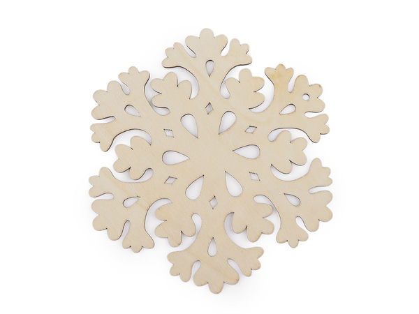 Decorative Ivory Wooden Snowflake Hanging Ornament – Festive Christmas Decor, Ø15 cm
