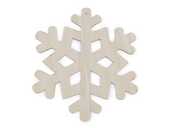 Ivory Wooden Snowflake Hanging Decoration - Ø20 cm