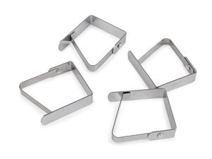 Premium Metal Tablecloth Clips - Heavy Duty Table Cloth Clamps for Indoor and Outdoor Dining, 4-Piece Set (Silver)