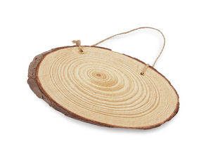 Rustic Wooden Oval Sign with Natural Bark and Jute Loop - DIY Craft Blank for Painting, Decoupage, and Personalization