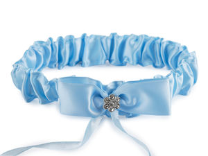 Elegant Satin Bridal Garter with Rhinestone Floral Accent and Bow