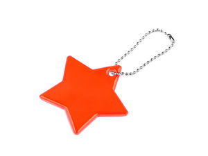 Reflective Star Safety Pendant and Zipper Puller - Orange Reflective