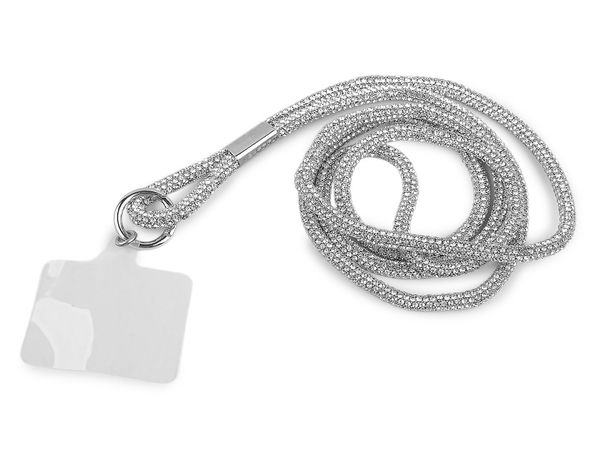 Premium Rhinestone Mobile Phone Lanyard - Universal Wrist Strap, Keychain & Bag Charm with Secure Insert