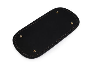 Premium Eco-Leather Handbag Bottom Shaper with Protective Metal Feet (15x30 cm) - Pre-Stitched Base with 76 Holes for Crochet & Sewing