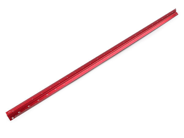Professional 60cm Triangular Aluminum Tailor's Ruler (Red) - Premium Pattern Drafting & Dressmaking Curve Ruler