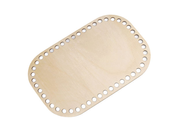 Premium Wooden Crochet Basket Bottom (17x27 cm) – Laser-Cut Plywood Base for Knitted Baskets, Handbags, and DIY Crafts