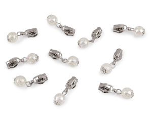 Decorative Autolock Slider for No. 3 Nylon Coil Zippers | Elegant Pearl & Transparent AB Accents