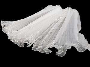 Premium Pleated Organza Flower Cuff (48cm) - Elegant Sheer Wrapping Roll for Bouquets, Floral Design, and Wedding Decor