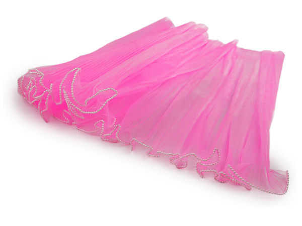 Premium Pleated Organza Flower Cuff with Elegant Bead Trim (48cm Width) - Decorative Floral Wrapping for Bouquets, Weddings, and Crafts