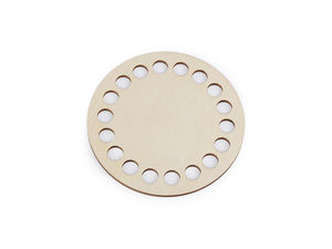 10cm Round Wooden Crochet Basket Bottom - Premium Laser-Cut Plywood Base with 18 Holes for Basket Making, DIY Coasters, and Crafts