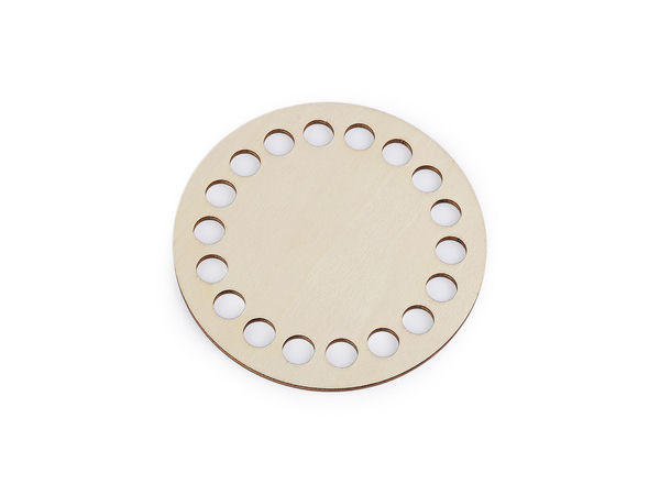 10cm Round Wooden Crochet Basket Bottom - Premium Laser-Cut Plywood Base with 18 Holes for Basket Making, DIY Coasters, and Crafts
