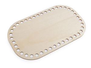 Premium Wooden Crochet Basket Base & Purse Bottom Shaper - 15x25 cm Wood Base for DIY Handbag Weaving and Storage Baskets