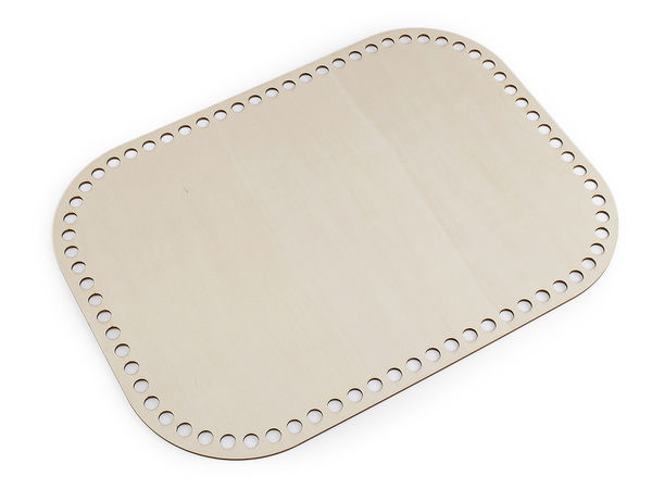 Premium Wooden Base for Crocheting and Basket Weaving (27x37 cm) - Natural Light Wood Bottom for Purses and Baskets