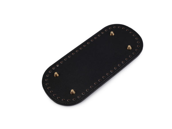 Premium Eco-Leather Purse Base with Metal Feet (10x22 cm) - Pre-Punched & Stitched Bottom for Handbags, Baskets & Backpacks