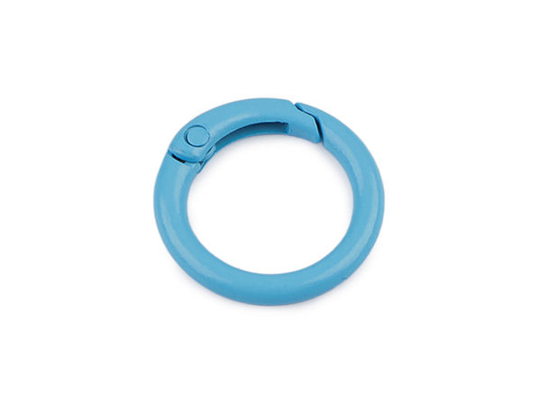 Premium Solid Metal Round Carabiner - 18mm Lacquered O-Ring Snap Hook for Keys, Handbags, and Accessories