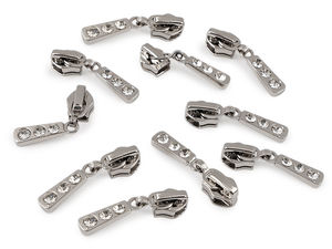 Premium Rhinestone Zipper Slider with Autolock for No. 5 and No. 6 Nylon Zippers