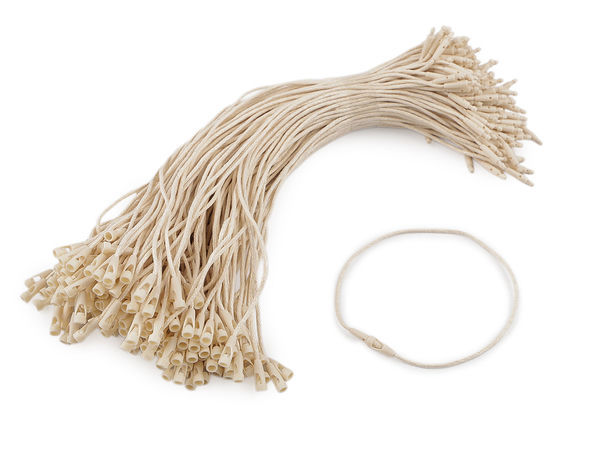 Premium Waxed Cord Hang Tag Fasteners with Safety Snap Locks - Professional Jewelry and Goods Labeling Strings