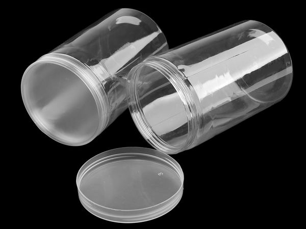 Clear Plastic Storage Tube with Screw Lid (8.5cm Diameter) – Transparent Craft & Haberdashery Organizer