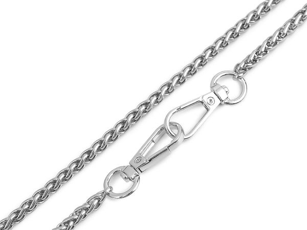 Premium Metal Chain Strap with Carabiner Clasps for Handbags and Mobile Phones - 48cm