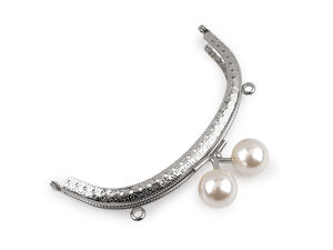 Premium Nickel Metal Handbag Frame with Elegant Pearl Clasp Closure for DIY Purse Making