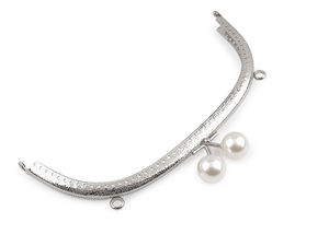 Premium Metal Purse Frame with Pearl Clasp Closure - Nickel Handbag Frame for DIY Sewing & Crafting