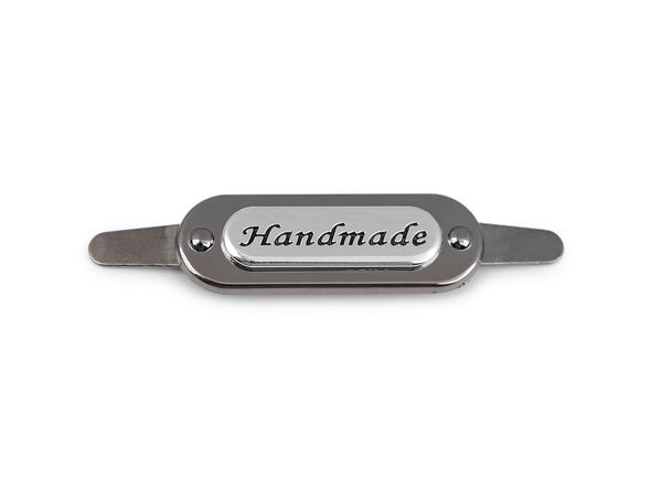 Metal "Handmade" Engraved Labels - Premium Craft Tags for Handbag and Purse Making