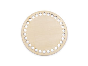 Premium 15cm Round Wooden Base for Crochet Baskets and Handbags – Natural Light Wood Bottom