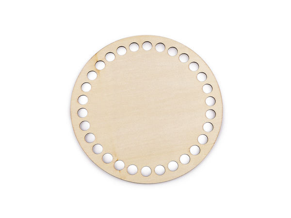 Premium 15cm Round Wooden Base for Crochet Baskets and Handbags – Natural Light Wood Bottom