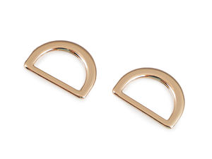 Premium Pink Gold Flat D-Ring (Half Ring) for Textiles and Footwear - 15mm