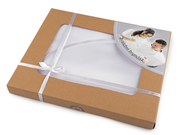 Elegant White Satin Wedding Bib with Satin Bias Tape Trim - Premium Apparel Protector for Bride and Groom