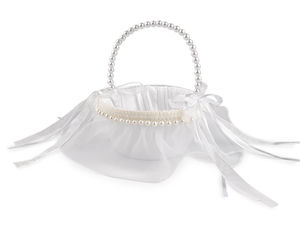 Elegant Satin Wedding Flower Girl and Bridesmaid Basket - Mini Ceremonial Basket