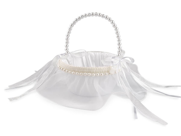 Elegant Satin Wedding Flower Girl and Bridesmaid Basket - Mini Ceremonial Basket